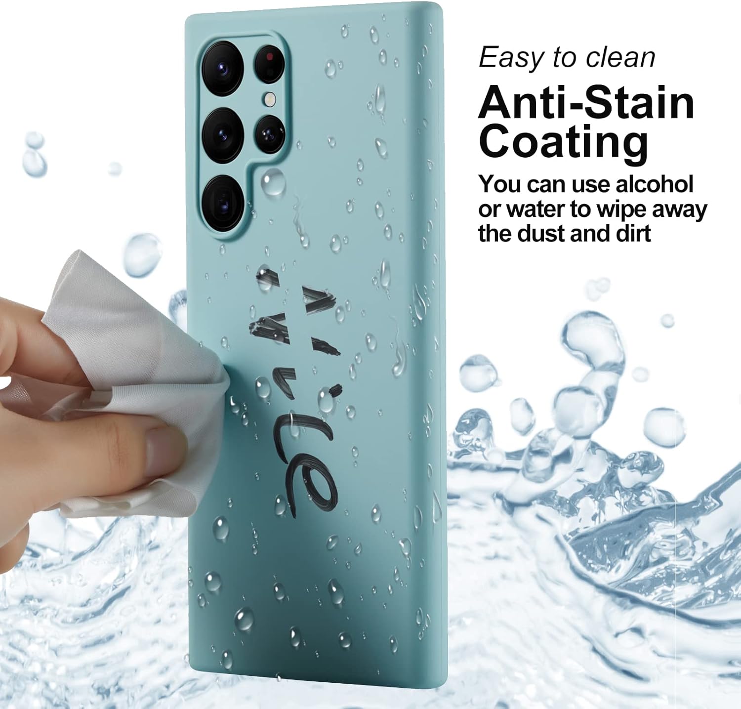 3 Layer Full Covered Slim Soft Rubber, Liquid Silicone Phone Cover Case for Samsung Galaxy S22 Ultra