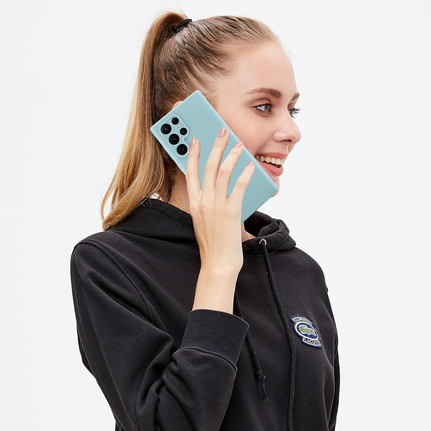 3 Layer Full Covered Slim Soft Rubber, Liquid Silicone Phone Cover Case for Samsung Galaxy S22 Ultra