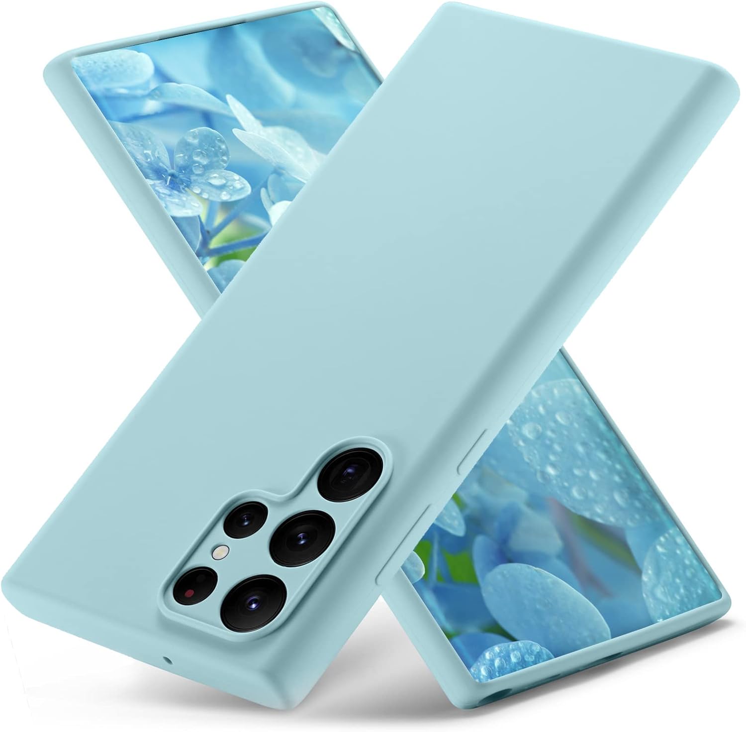 3 Layer Full Covered Slim Soft Rubber, Liquid Silicone Phone Cover Case for Samsung Galaxy S22 Ultra