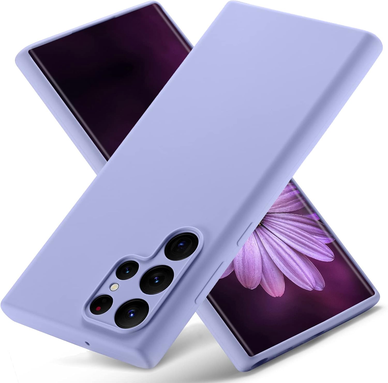 3 Layer Full Covered Slim Soft Rubber, Liquid Silicone Phone Cover Case for Samsung Galaxy S22 Ultra