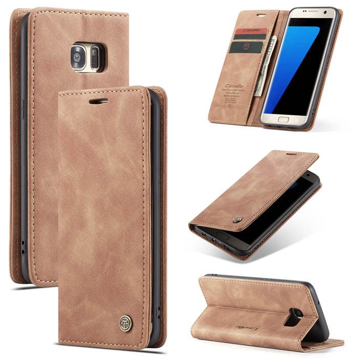 Wallet Black Retro Leather Flip All-Round Protection Cover Case for Samsung Galaxy S7 edge