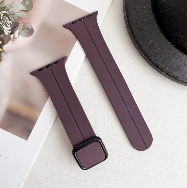 Silicone Rubber Watch Strap For Apple Watch 42mm, 44mm, 45mm, and 49mm, Watch Band Models Compatible for iWatch Series Ultra, SE, SE 2, Series 3,4,5,6,7,8 (Watch Not Included)