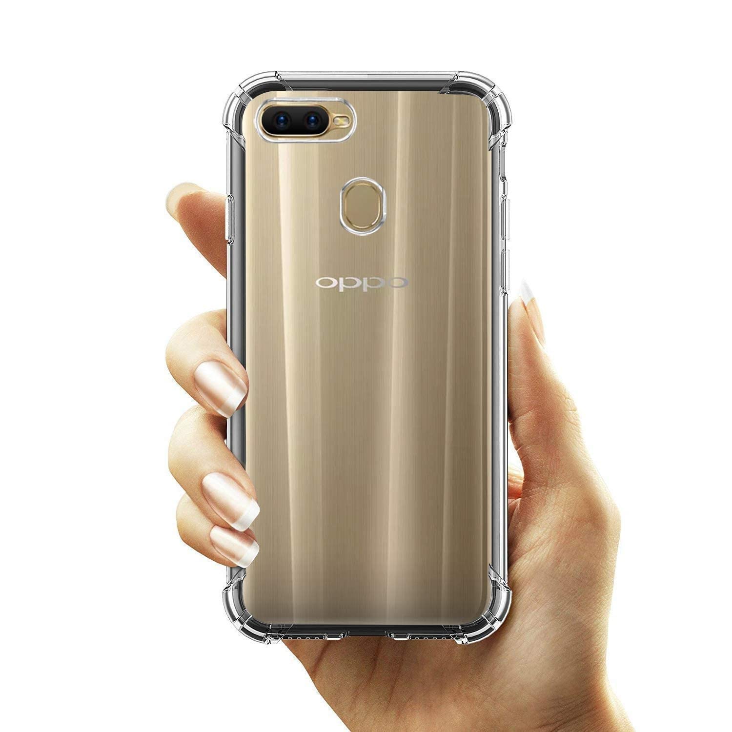 Clear Transparent TPU Shock absorbing/Drop Protection with Microdot Technology Cover Case for Oppo A5s
