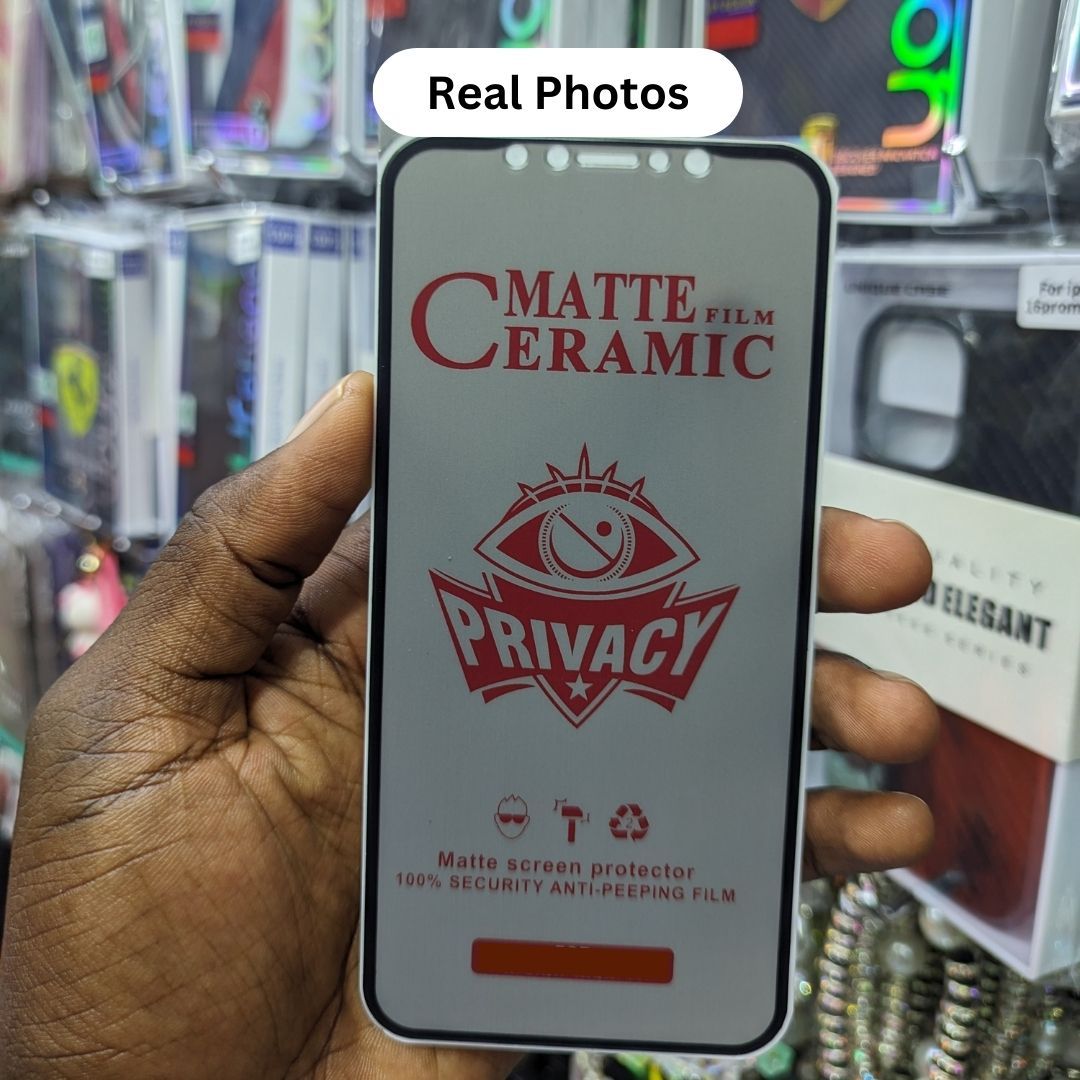 Flexible Ceramic Matte Privacy Film for Apple iPhone 16, Privacy Anti-Spy Anti-Fingerprint Bendable shock-resistance Ceramic Screen protector for iPhone 16 (Ceramic, NOT GLASS)