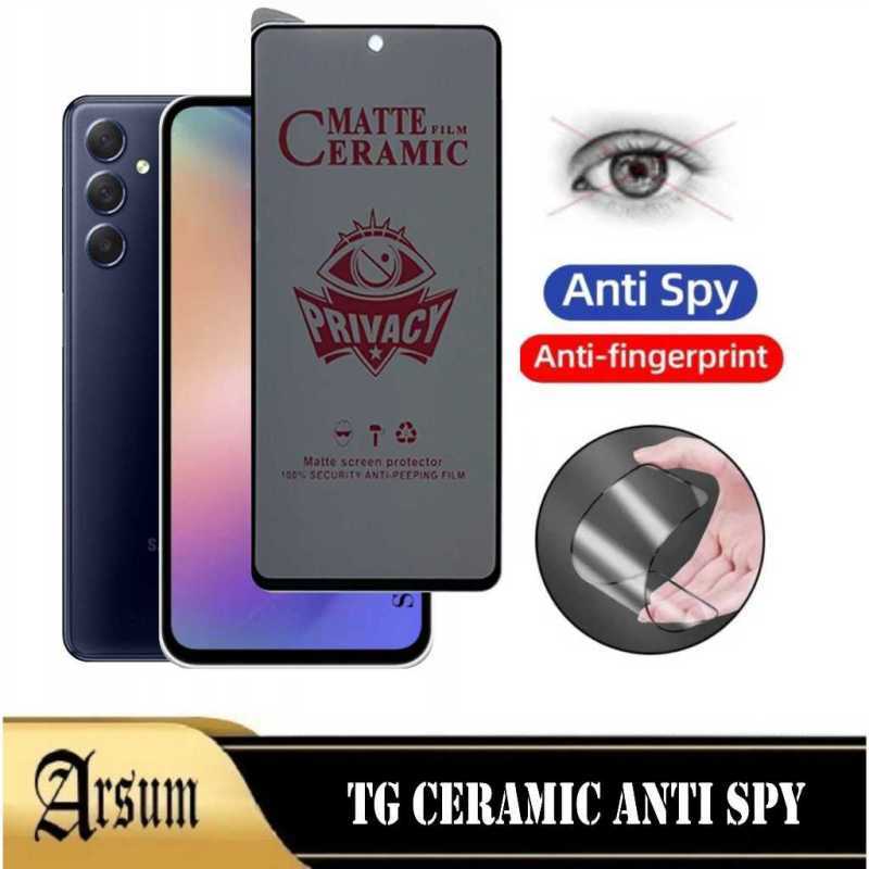 Flexible Ceramic Matte Privacy Film for Samsung A55, Privacy Anti-Spy Anti-Fingerprint Bendable shock-resistance Ceramic Screen protector for Samsung Galaxy A55 (Ceramic, NOT GLASS)