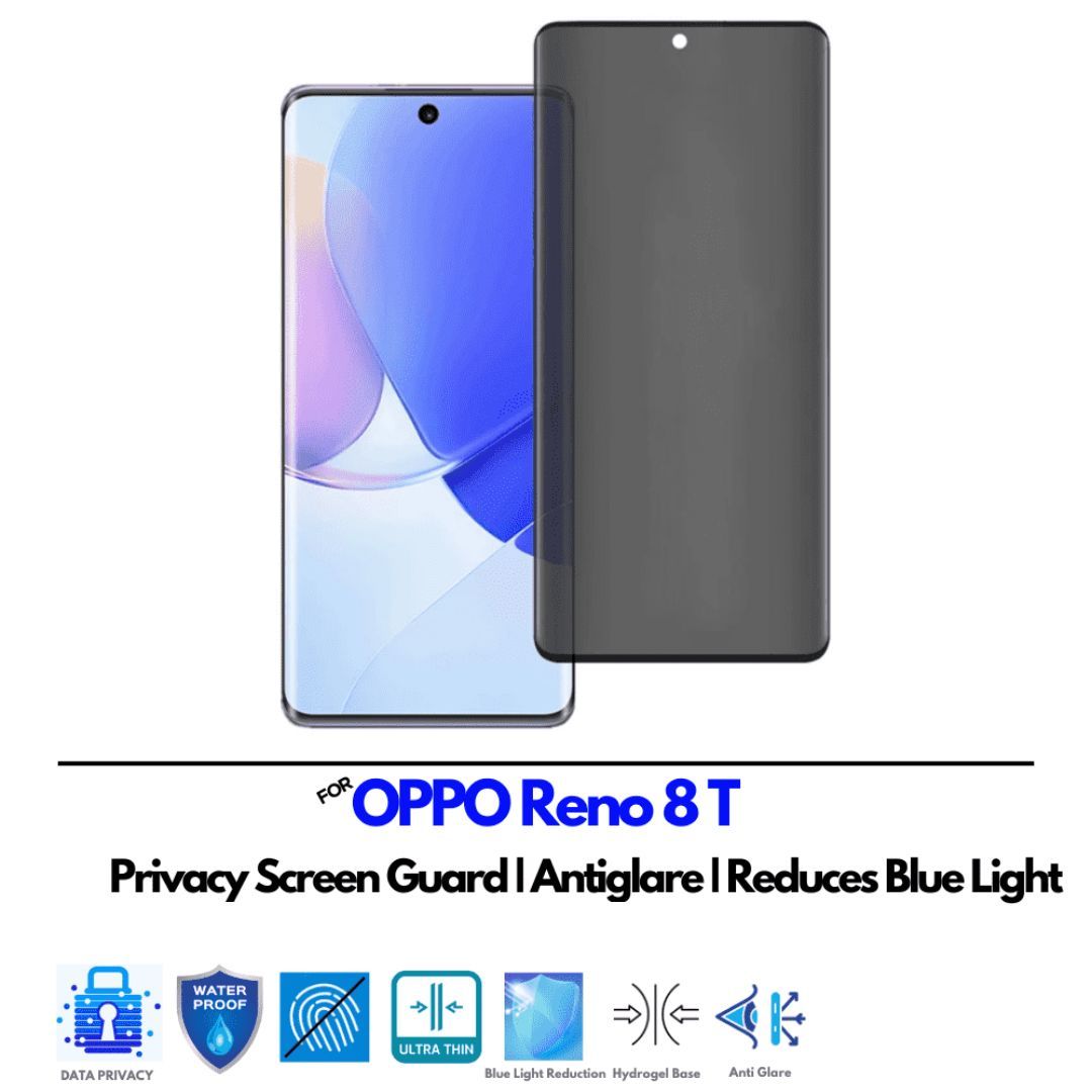 Flexible Ceramic Matte Privacy Film for Reno 8T 5G, Privacy Anti-Spy Anti-Fingerprint Anti-Glare Bendable shock-resistance Ceramic Screen protector for Oppo Reno8 T 5G (Ceramic, NOT GLASS)