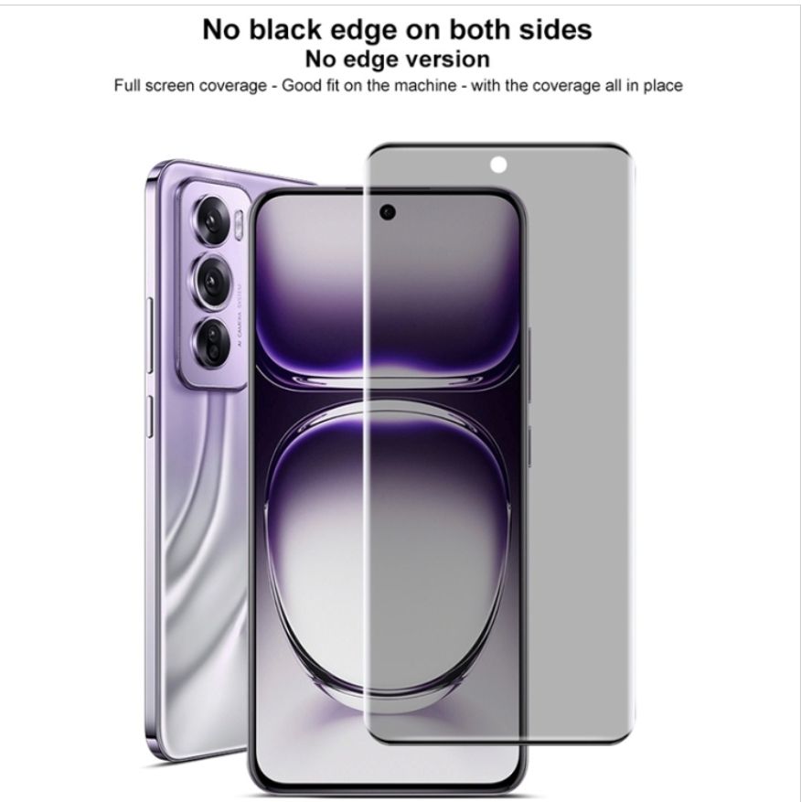 Flexible Ceramic Matte Privacy Film for Reno 12, Privacy Anti-Spy Anti-Fingerprint Bendable shock-resistance Ceramic Screen protector for Oppo Reno12 (Ceramic, NOT GLASS)
