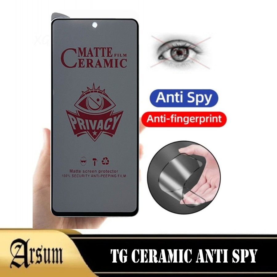 Flexible Ceramic Matte Privacy Film, Privacy Anti-Spy Anti-Fingerprint Anti-Glare Bendable shock-resistance Ceramic Screen protector for Tecno Camon 19 (Ceramic, NOT GLASS)