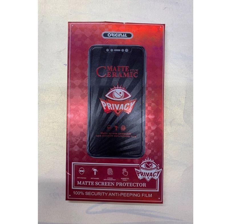 Flexible Ceramic Matte Privacy Film, Privacy Anti-Spy Anti-Fingerprint Anti-Glare Bendable shock-resistance Ceramic Screen protector for Tecno Camon 19 (Ceramic, NOT GLASS)