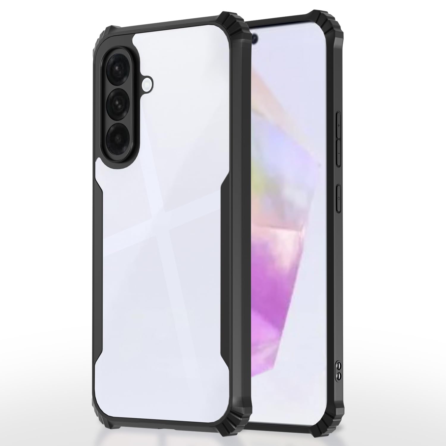 Hybrid Black Border TPU Bumper Case with AirEDGE Technology Crystal Clear Case, Drop protection Smartphone Cover for Samsung Galaxy A36