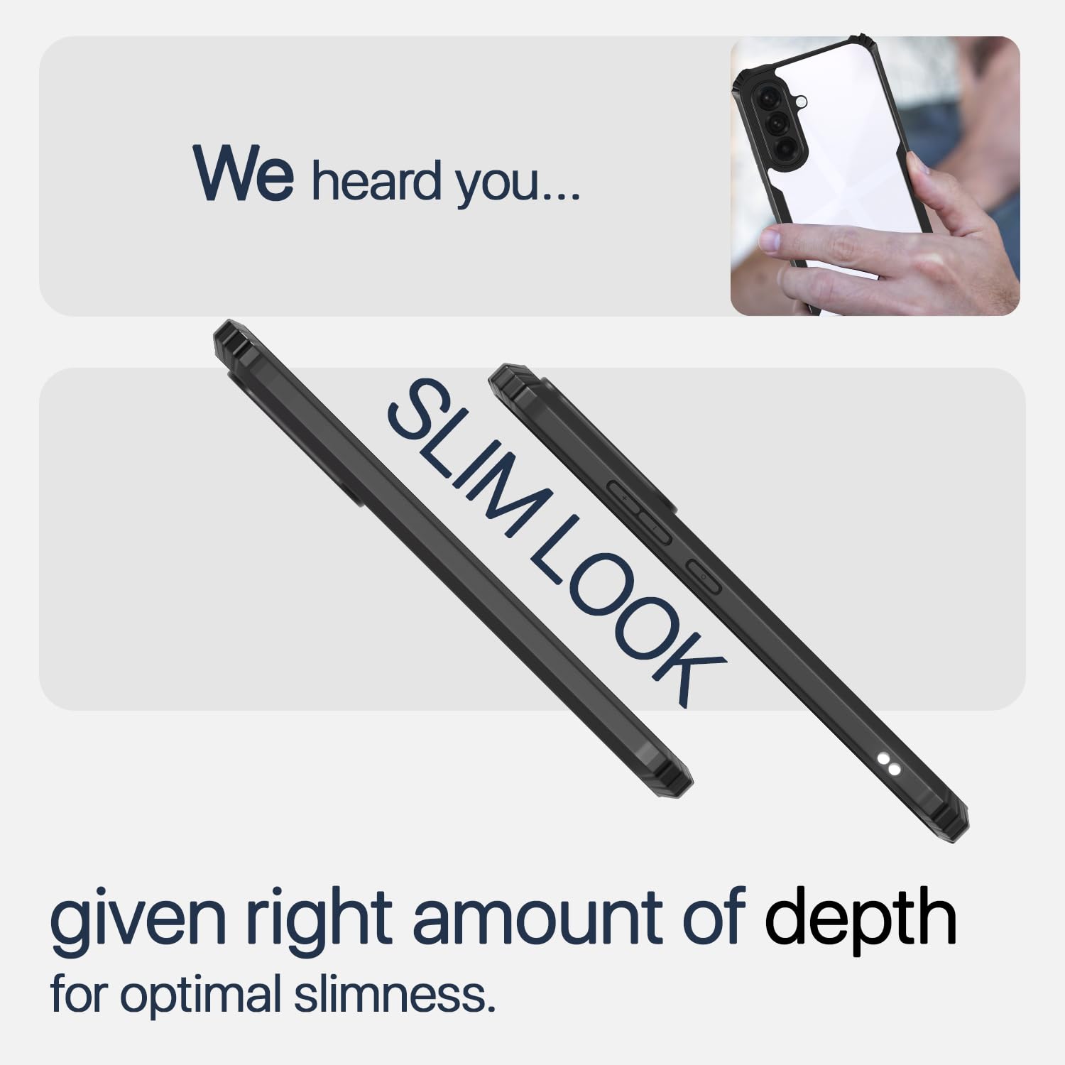 Hybrid Black Border TPU Bumper Case with AirEDGE Technology Crystal Clear Case, Drop protection Smartphone Cover for Samsung Galaxy A36