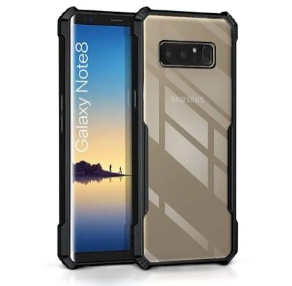 Hybrid Black Border TPU Bumper Case with AirEDGE Technology Crystal Clear Case, Drop protection Smartphone Cover for Samsung Galaxy Note8 (Samsung Note 8)