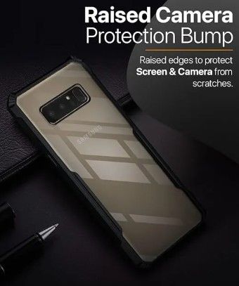 Hybrid Black Border TPU Bumper Case with AirEDGE Technology Crystal Clear Case, Drop protection Smartphone Cover for Samsung Galaxy Note8 (Samsung Note 8)