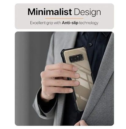 Hybrid Black Border TPU Bumper Case with AirEDGE Technology Crystal Clear Case, Drop protection Smartphone Cover for Samsung Galaxy Note8 (Samsung Note 8)