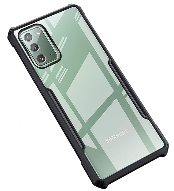 Hybrid Black Border TPU Bumper Case with AirEDGE Technology Crystal Clear Case, Drop protection Smartphone Cover for Samsung Galaxy Note20 (Samsung Note 20)
