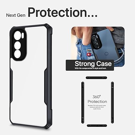 Hybrid Black Border TPU Bumper Case with AirEDGE Technology Crystal Clear Case, Drop protection Smartphone Cover for Samsung Galaxy Note20 (Samsung Note 20)