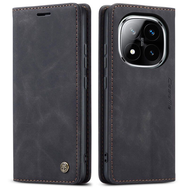 Wallet Retro Leather Kickstand Flip Case with Cash and Card Pockets and Magnetic Closure, All-Round Protection, Cover Case for Xiaomi Redmi Note 14 Pro 4G (Not 5G)