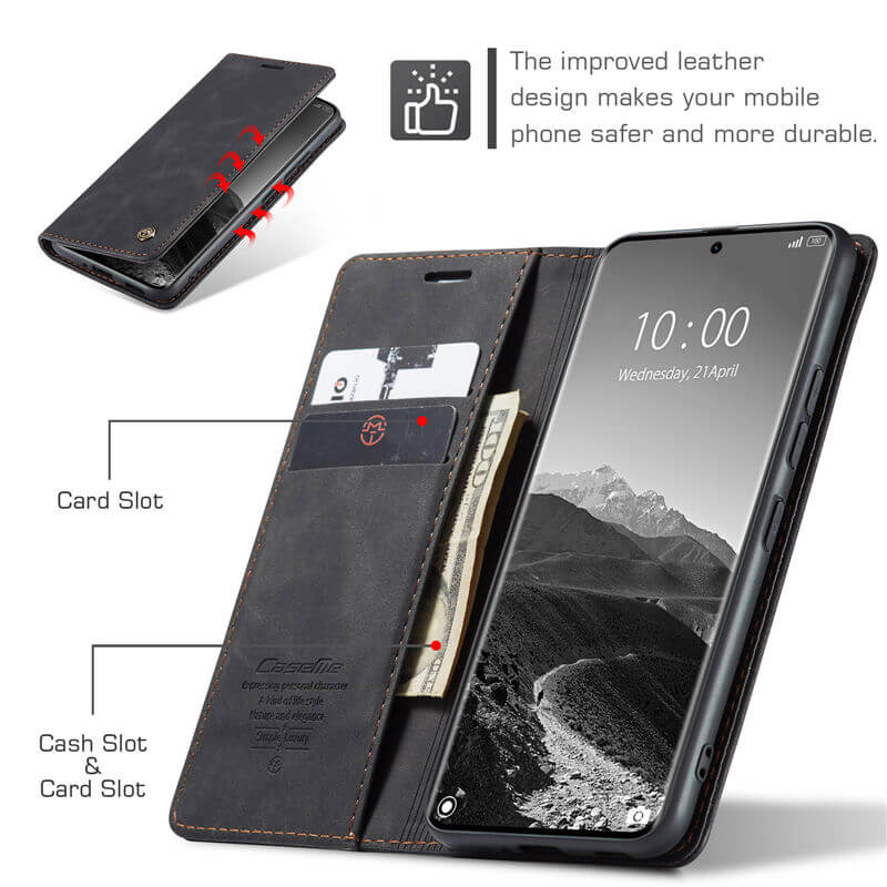 Wallet Retro Leather Kickstand Flip Case with Cash and Card Pockets and Magnetic Closure, All-Round Protection, Cover Case for Xiaomi Redmi Note 14 Pro 4G (Not 5G)