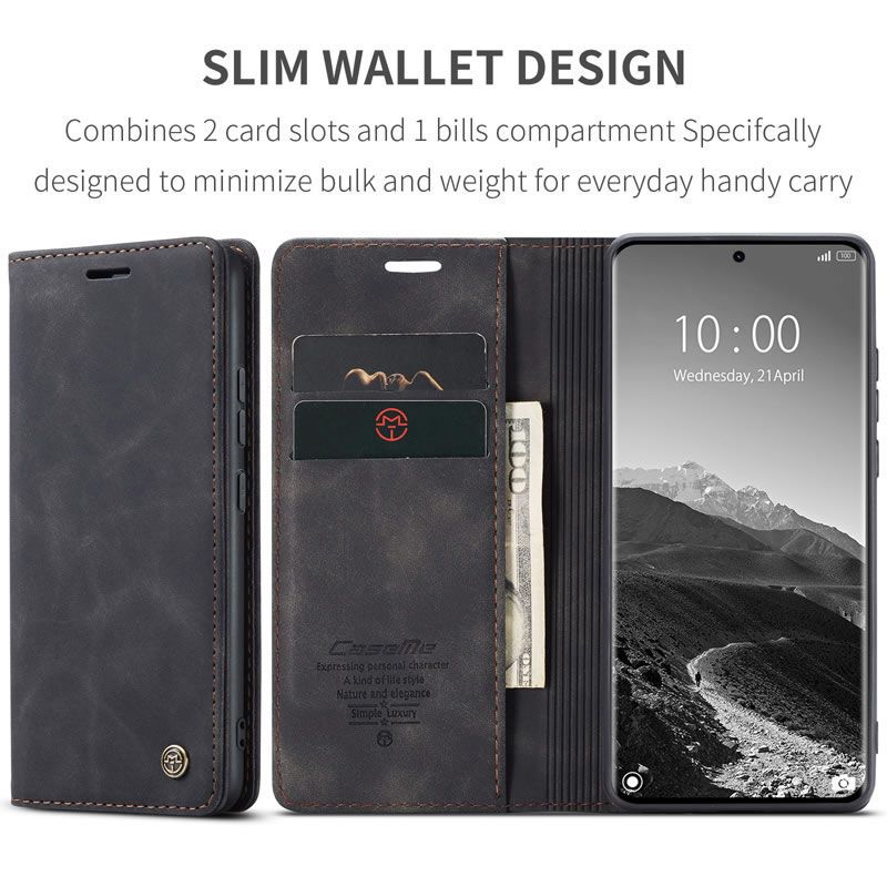 Wallet Retro Leather Kickstand Flip Case with Cash and Card Pockets and Magnetic Closure, All-Round Protection, Cover Case for Xiaomi Redmi Note 14 Pro 5G (Not 4g)