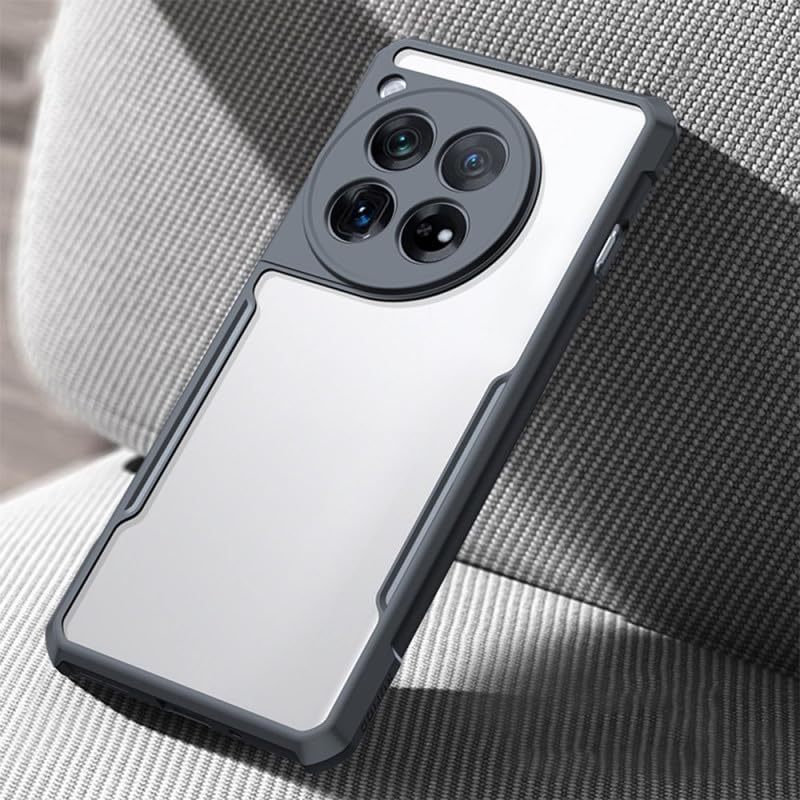 Xundd 4-Corner Airbag Shockproof Bumper Shell Back Transparent Acrylic + TPU Buffer Case Cover for OnePlus 12