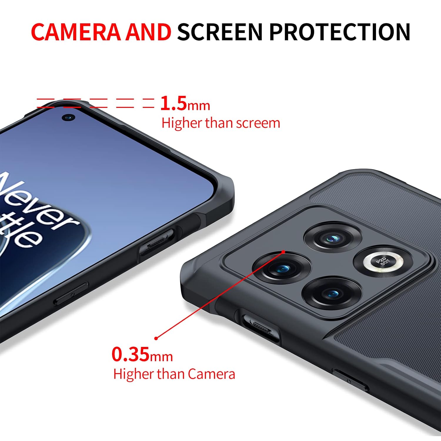 Xundd 4-Corner Airbag Shockproof Bumper Shell Back Transparent Acrylic + TPU Buffer Case Cover for OnePlus 10 Pro