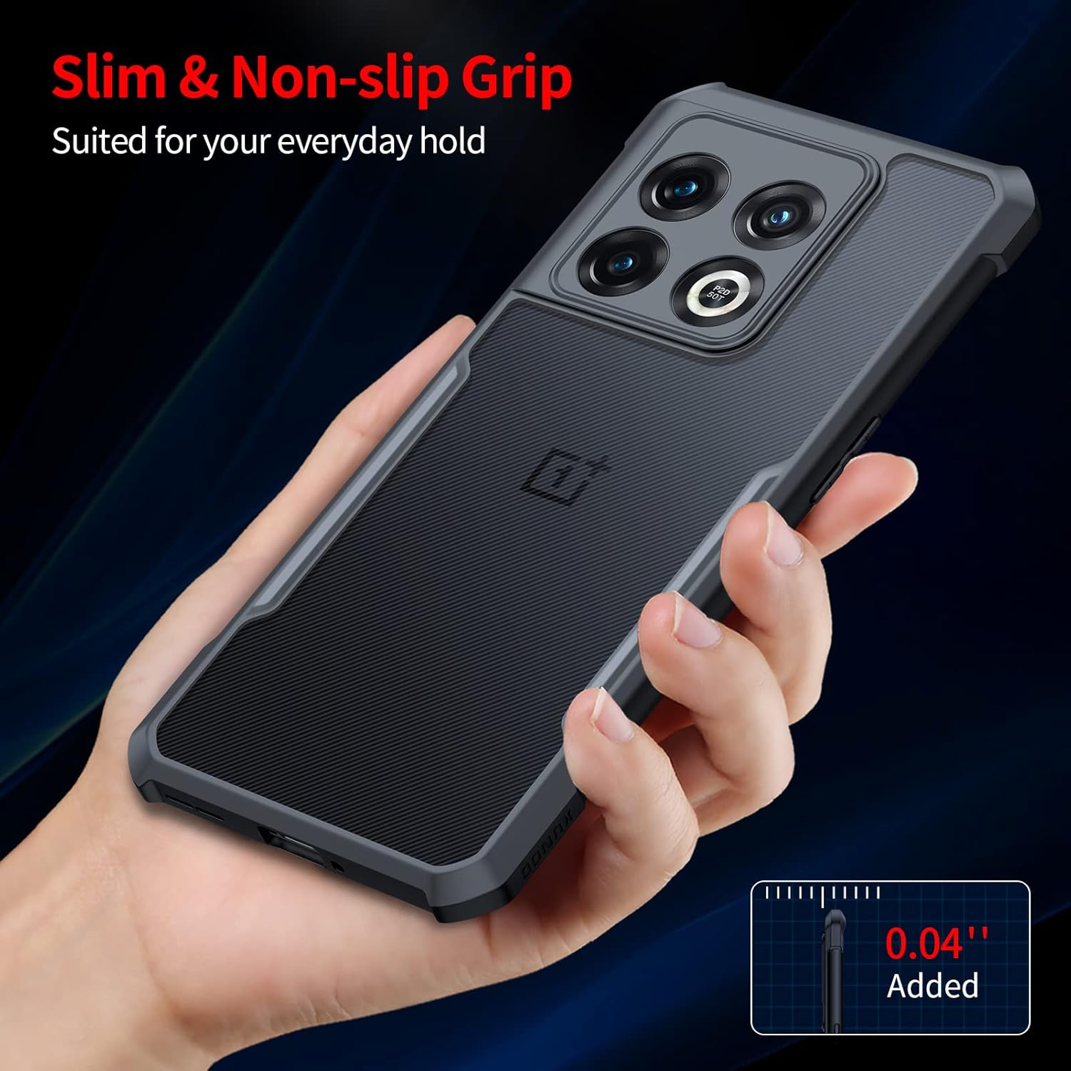 Xundd 4-Corner Airbag Shockproof Bumper Shell Back Transparent Acrylic + TPU Buffer Case Cover for OnePlus 10 Pro