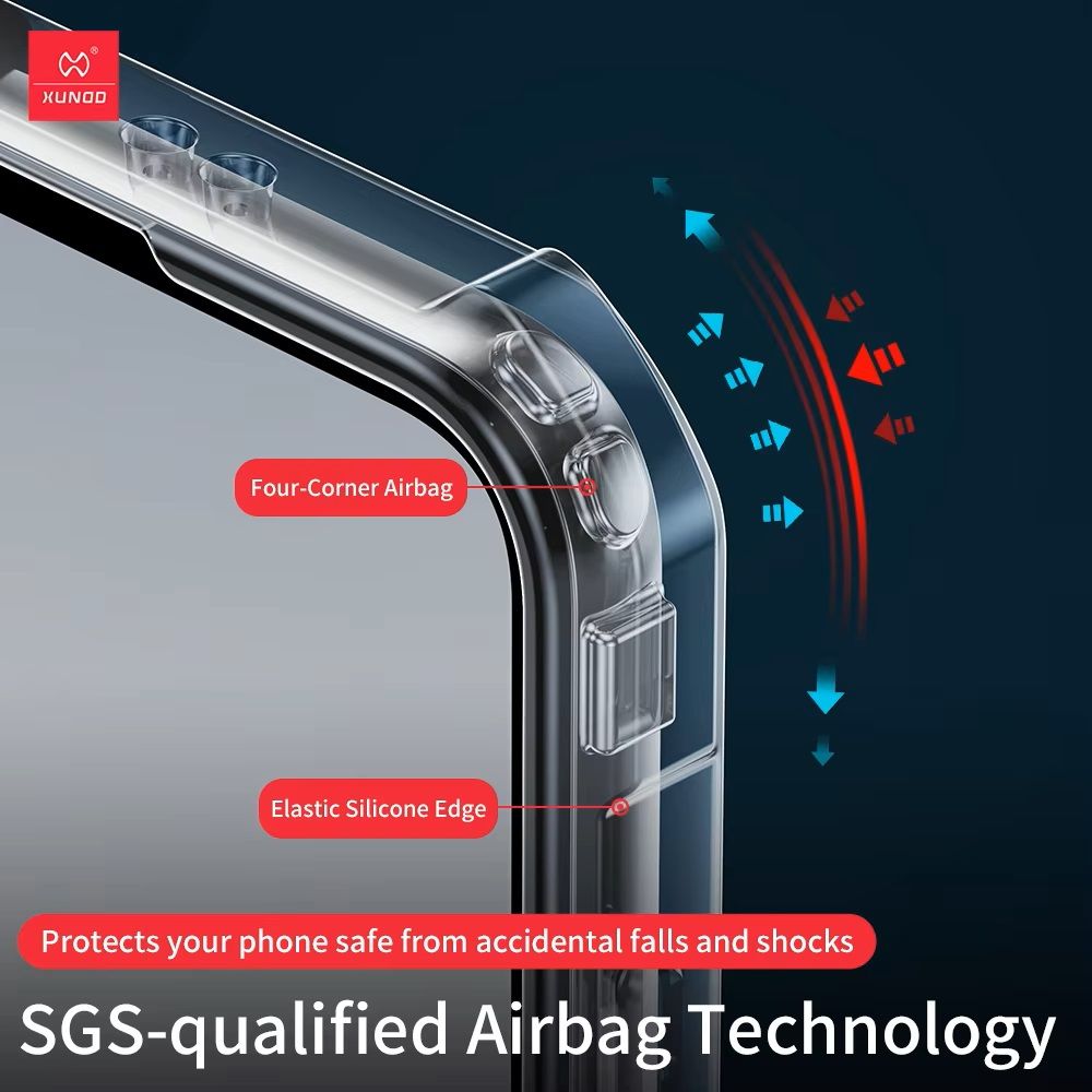 Xundd 4-Corner Airbag Shockproof Bumper Shell Back Transparent Acrylic + TPU Buffer Case Cover for Oppo Find X8