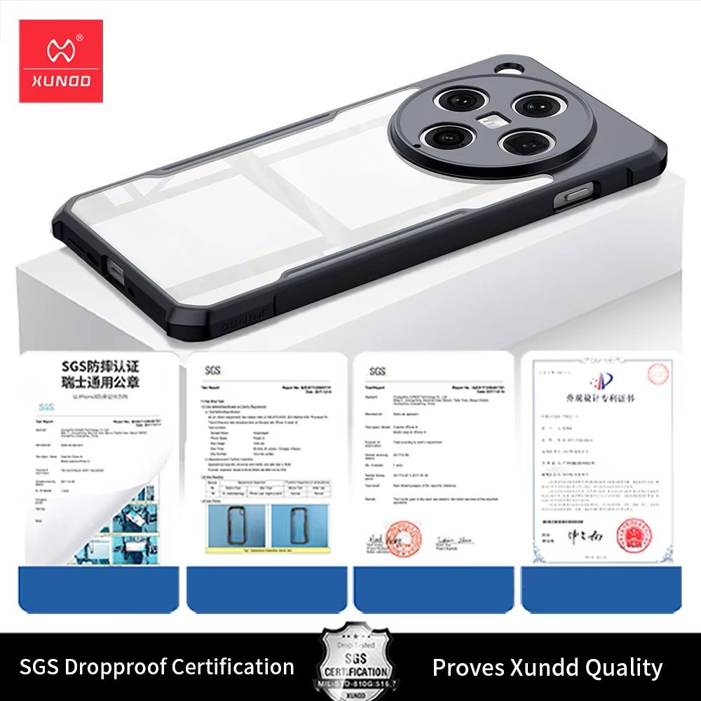 Xundd 4-Corner Airbag Shockproof Bumper Shell Back Transparent Acrylic + TPU Buffer Case Cover for Oppo Find X8