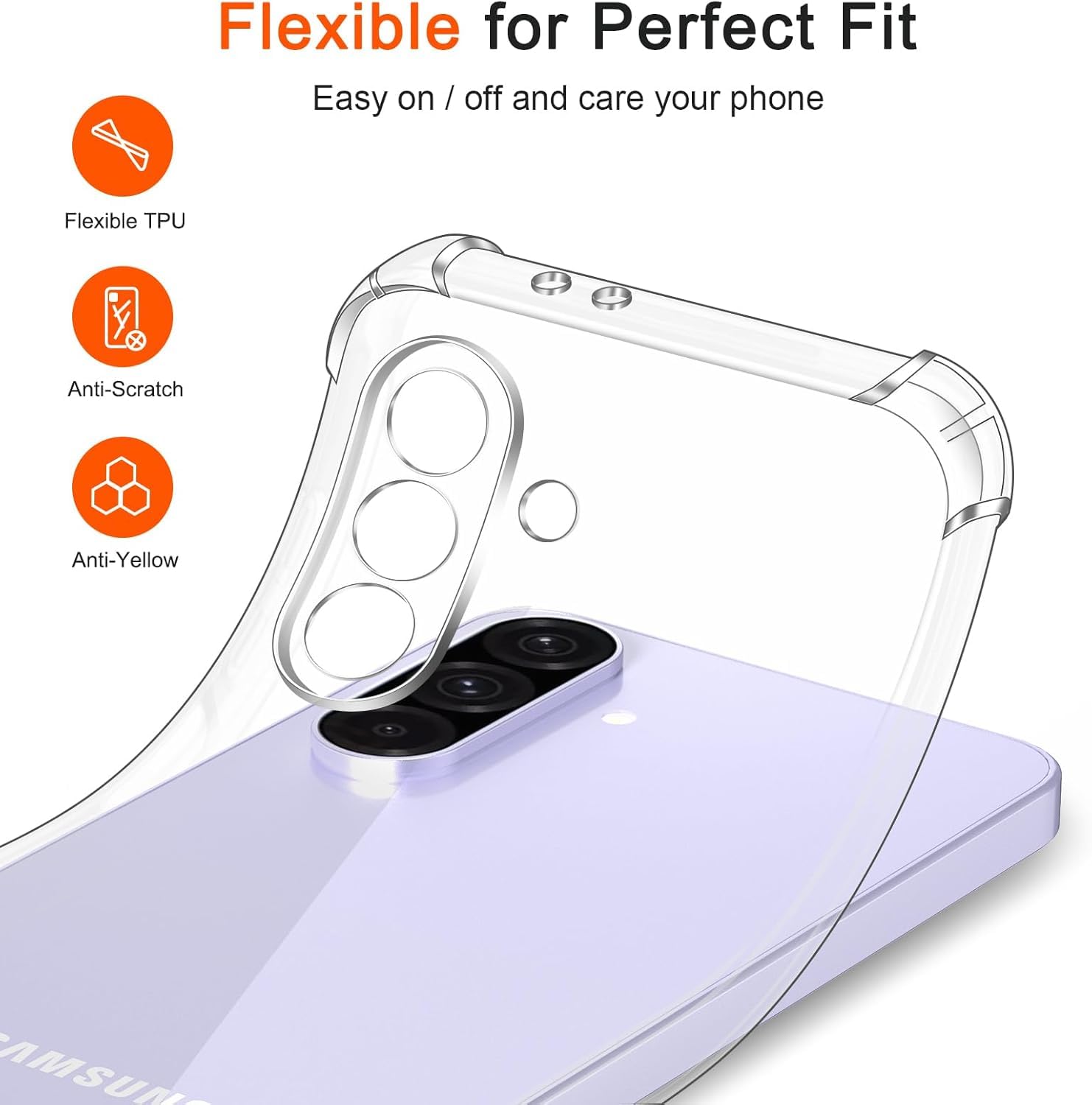 Clear Transparent Shock-absorbing with Bumper TPU Case Cover for Samsung Galaxy A56