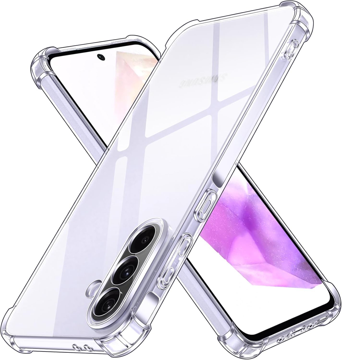 Clear Transparent Shock-absorbing with Bumper TPU Case Cover for Samsung Galaxy A56