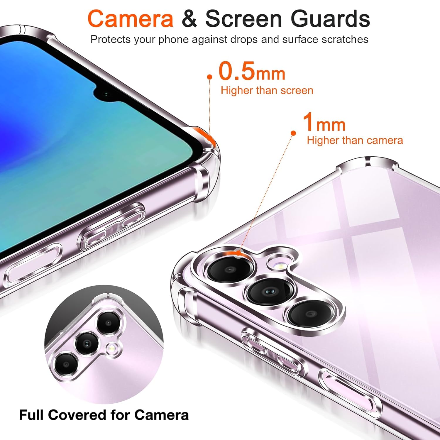 Clear Transparent Shock-absorbing with Bumper TPU Case Cover for Samsung Galaxy A56