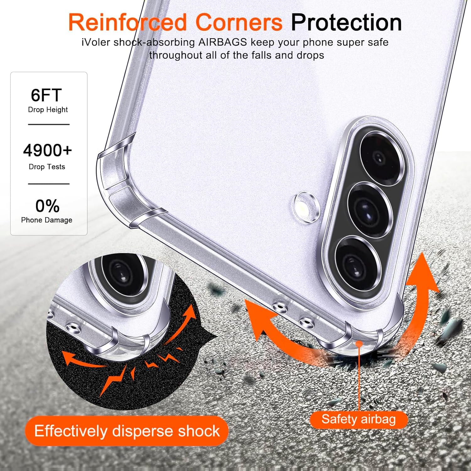 Clear Transparent Shock-absorbing with Bumper TPU Case Cover for Samsung Galaxy A56