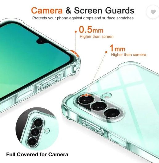 Clear Transparent Shock-absorbing with Bumper TPU Case Cover for Samsung Galaxy A26