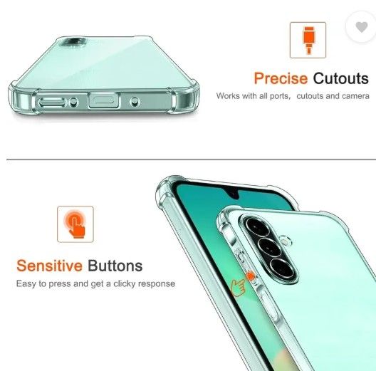 Clear Transparent Shock-absorbing with Bumper TPU Case Cover for Samsung Galaxy A26