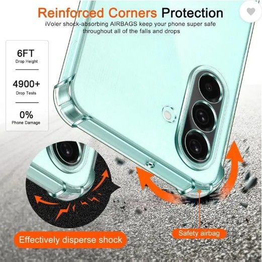 Clear Transparent Shock-absorbing with Bumper TPU Case Cover for Samsung Galaxy A26
