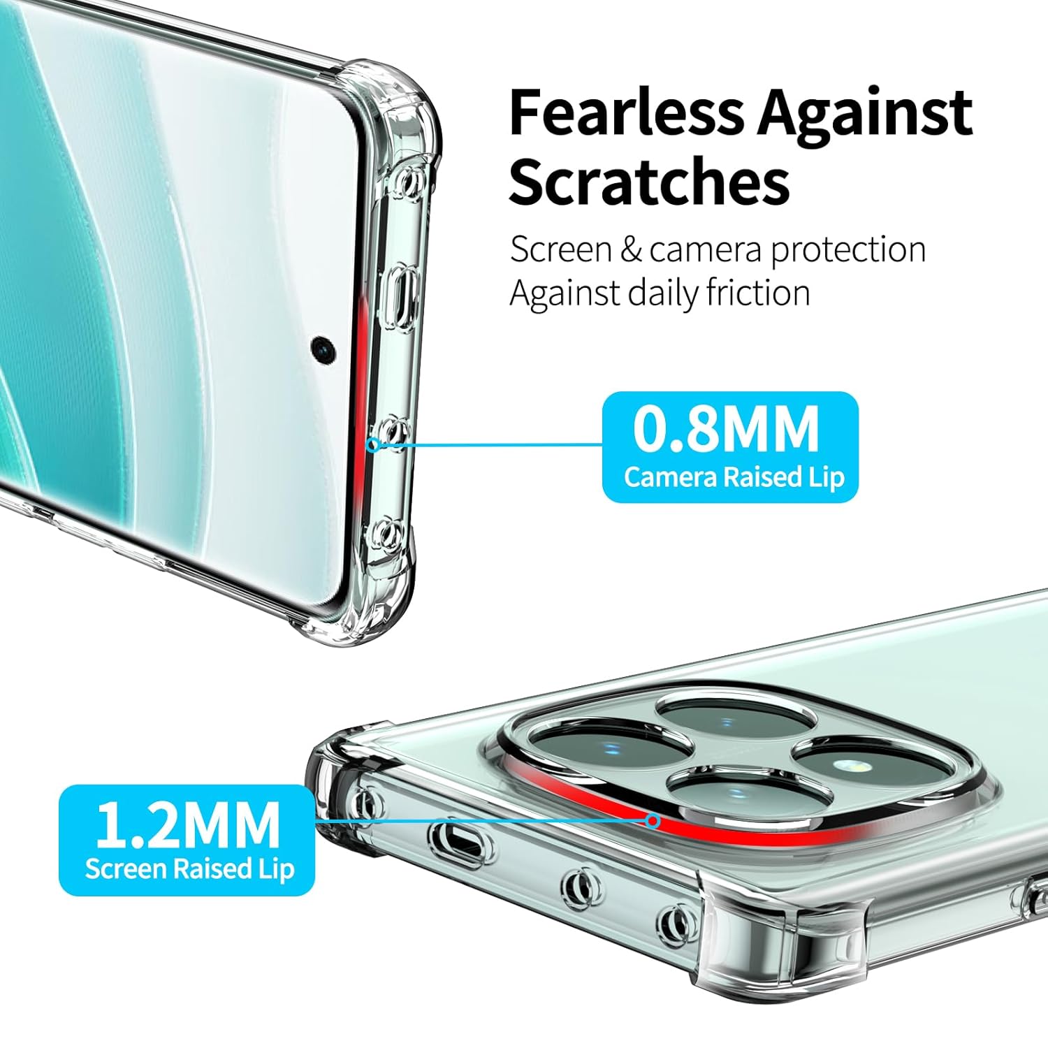 Clear Transparent Shock-absorbing with Bumper TPU Case Cover for Xiaomi Redmi Note 14 Pro+ 5G (Redmi Note 14 Pro Plus 5G)