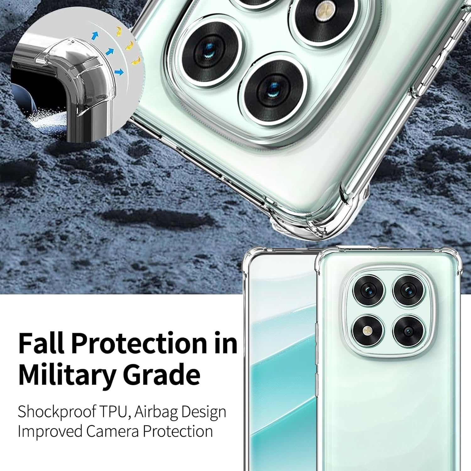 Clear Transparent Shock-absorbing with Bumper TPU Case Cover for Xiaomi Redmi Note 14 Pro+ 5G (Redmi Note 14 Pro Plus 5G)