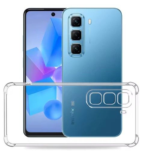 Clear Transparent Shock-absorbing with Bumper TPU Case Cover for Infinix Hot 50 Pro+ (Infinix Hot 50 Pro Plus)