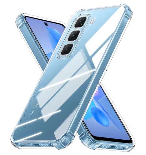 Clear Transparent Shock-absorbing with Bumper TPU Case Cover for Infinix Hot 50 Pro+ (Infinix Hot 50 Pro Plus)