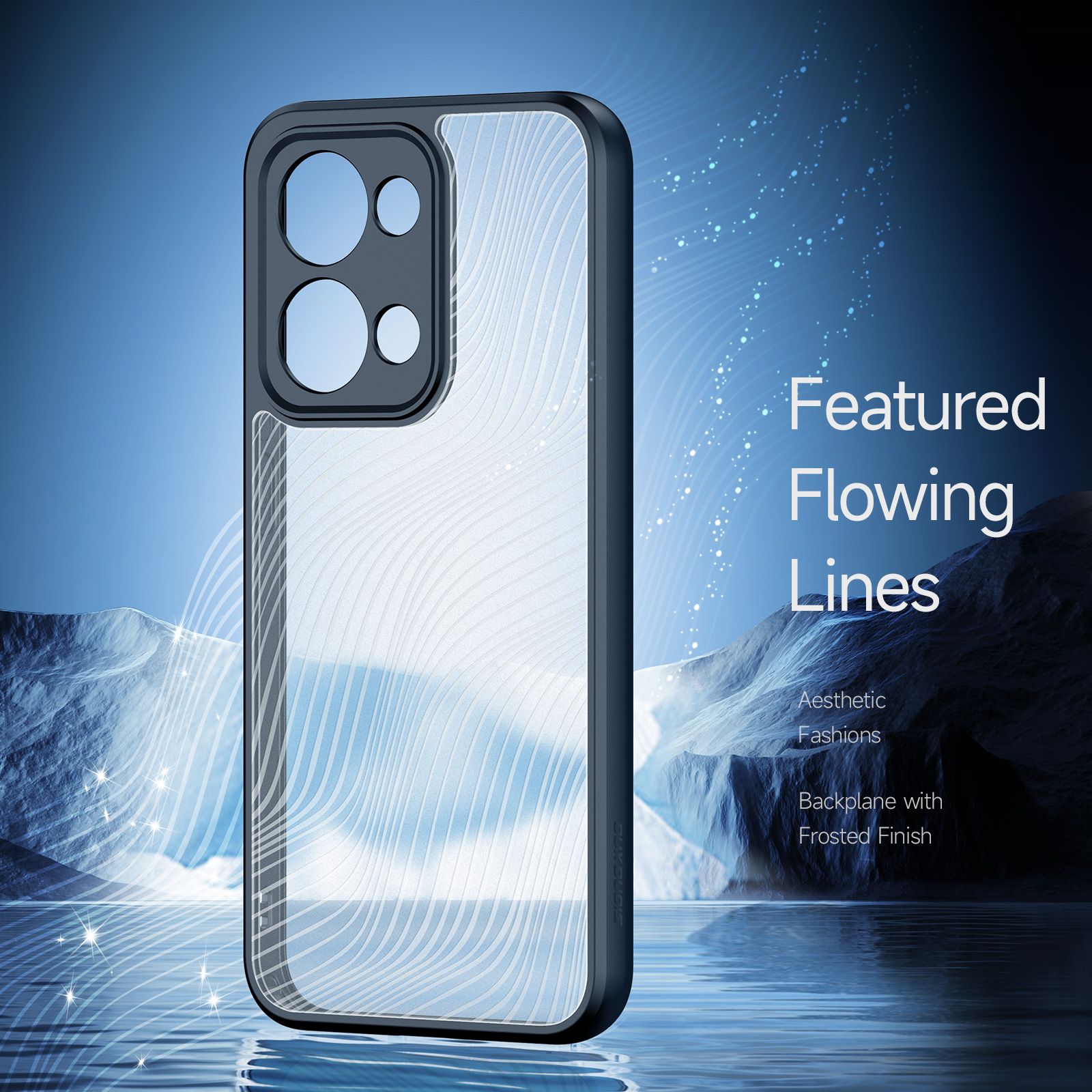 Dux Ducis Aimo Series Back Cover for Oppo Reno13, Flowing Line Luxury Frosted Anti-Fingerprint Translucent Matte Back Case for Oppo Reno 13