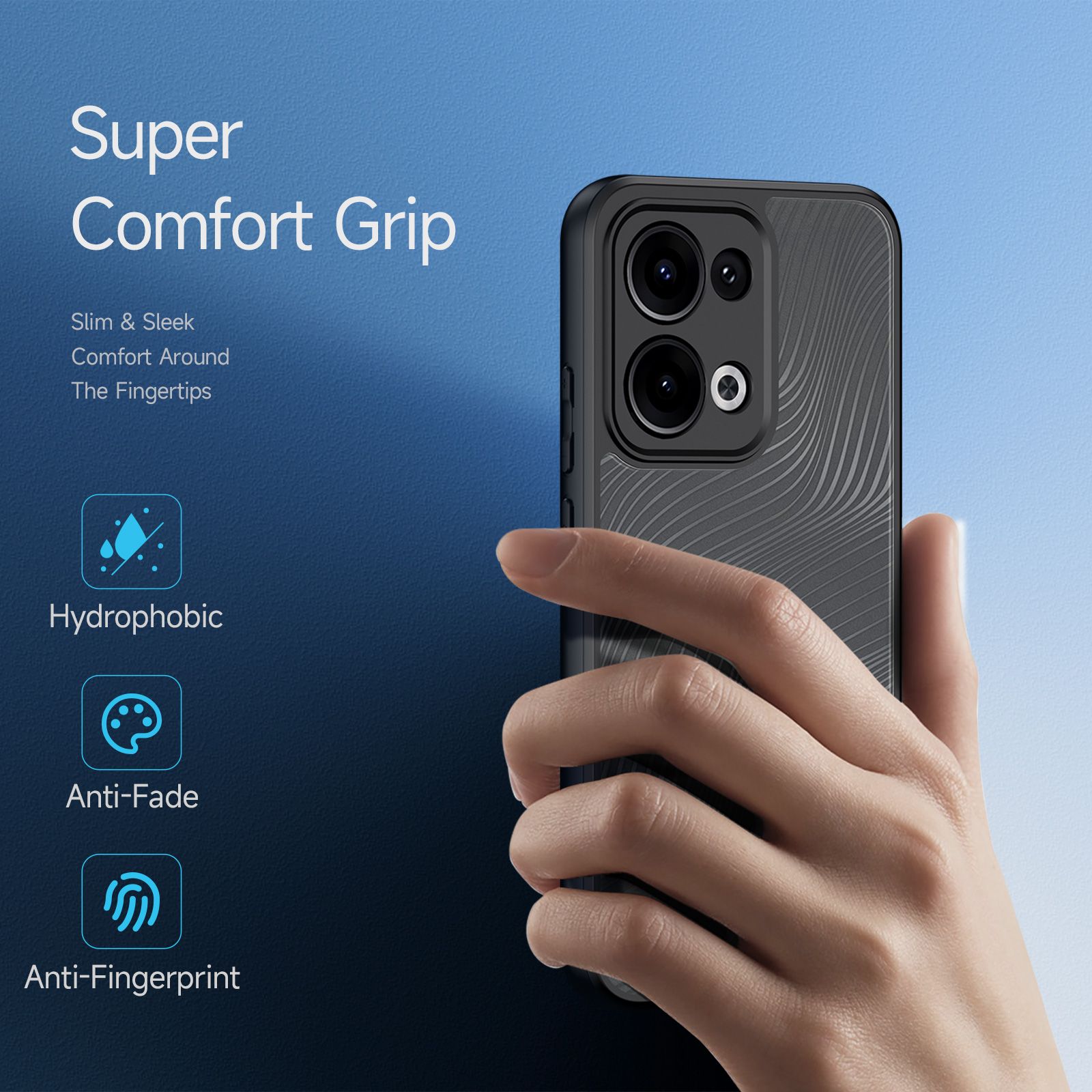 Dux Ducis Aimo Series Back Cover for Oppo Reno13, Flowing Line Luxury Frosted Anti-Fingerprint Translucent Matte Back Case for Oppo Reno 13