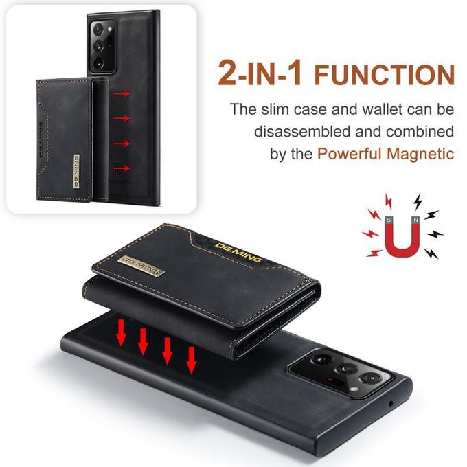 2 in 1 Magnetic Detachable Wallet Cover Case for Samsung Galaxy Note20 Ultra, Slim Leather Case with Removable Tri-fold Wallet Credit Card Cash Holder