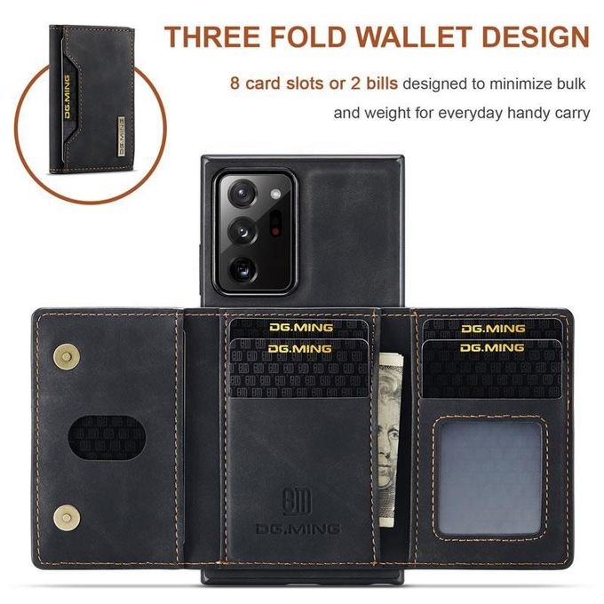 2 in 1 Magnetic Detachable Wallet Cover Case for Samsung Galaxy Note20 Ultra, Slim Leather Case with Removable Tri-fold Wallet Credit Card Cash Holder