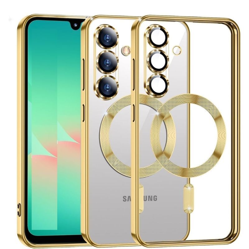 Electroplated Glossy Clear Slim Case Cover with Magnet compatible with Magsafe for Supporting Wireless Charging for Samsung Galaxy A36