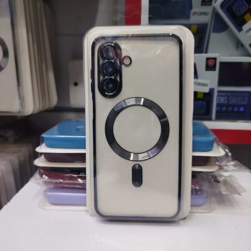 Electroplated Glossy Clear Slim Case Cover with Magnet compatible with Magsafe for Supporting Wireless Charging for Samsung Galaxy A36