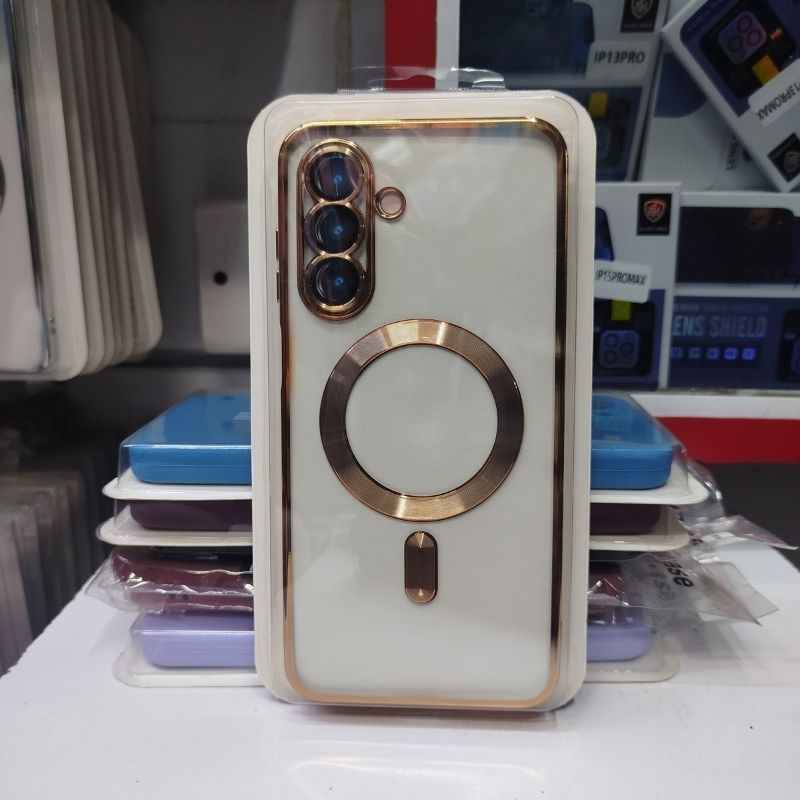 Electroplated Glossy Clear Slim Case Cover with Magnet compatible with Magsafe for Supporting Wireless Charging for Samsung Galaxy A36