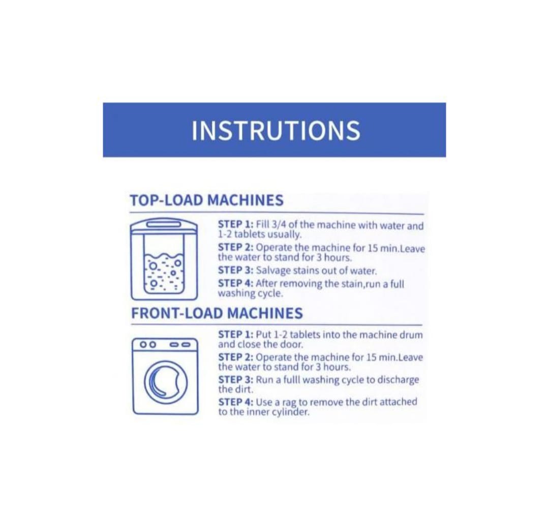 12 pcs washing machine drum cleaning tablets, antibacterial
