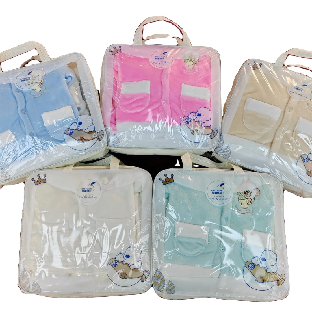 8pc newborn receiving set with baby first clothes