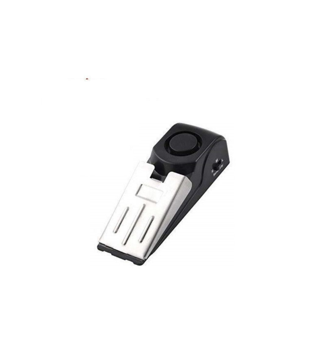 Door stopper alarm, adjustable and easy to install, uses battery