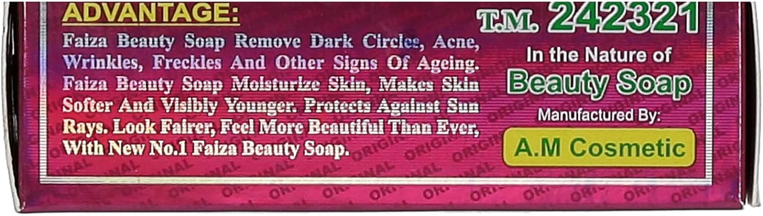 3 Pack Faiza Beauty Soap - 100 gm Whitening Soap, For Bathing, Normal Skin Type Refines Your Beauty & Beautiful Face with Extra Skin Protection No Artificial Fragrances